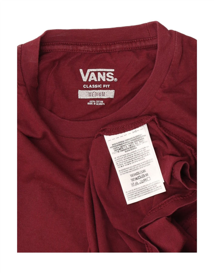 Vans Herre Classic Fit T-Shirt Top Medium Burgundy Bomuld