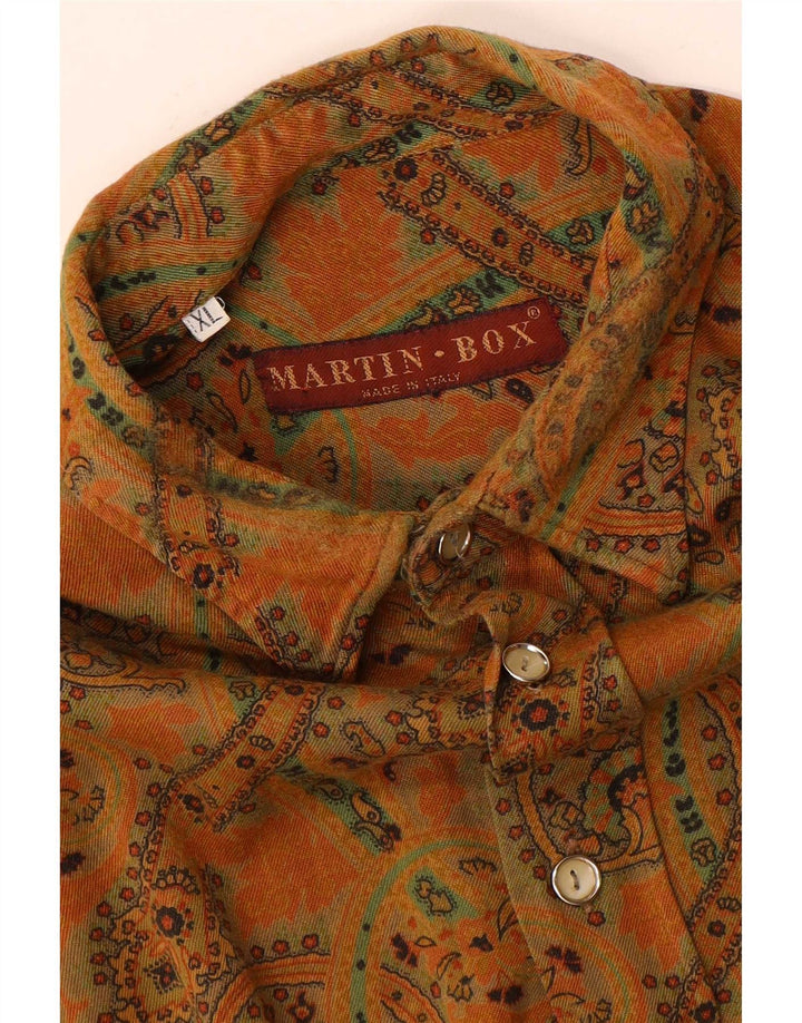 Vintage herreskjorte XL brun Paisley