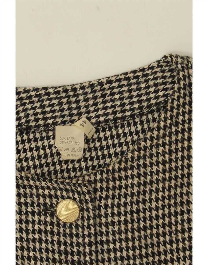 Vintage dame Crop 5-knaps blazerjakke IT 44 Medium Black Houndstooth