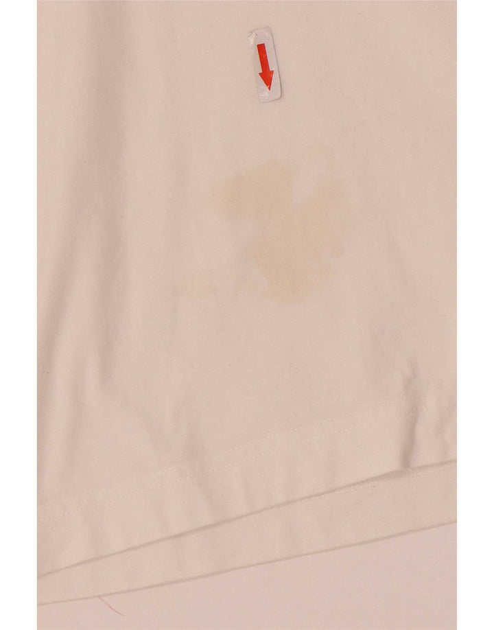 Kappa Herre grafisk poloshirt Stor hvid Colourblock Bomuld