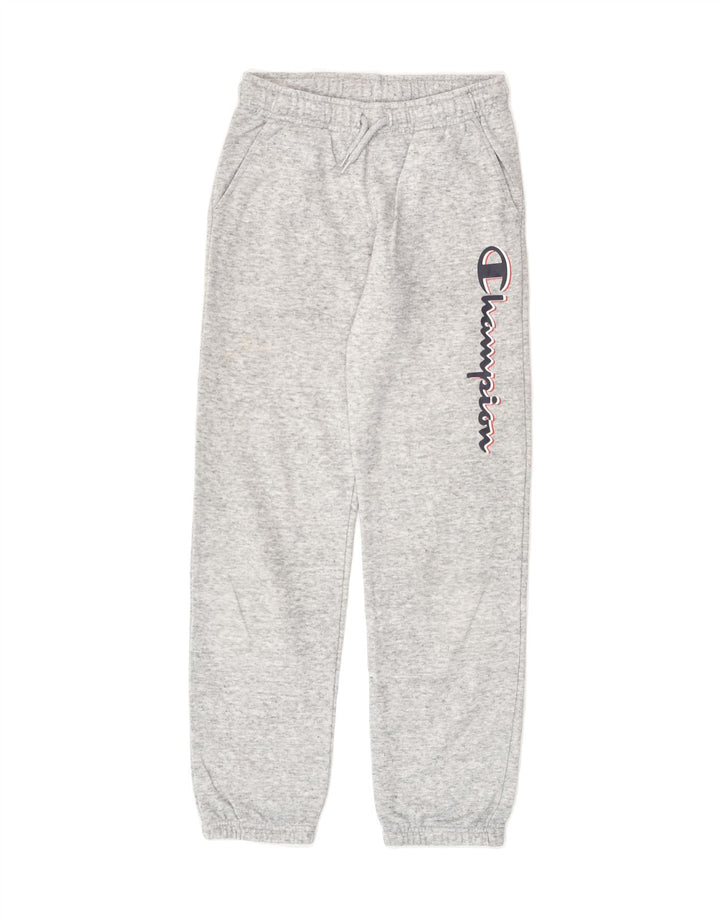 CHAMPION Boys Graphic Tracksuit Trousers Joggers 9-10 Years Medium Grey | Vintage Champion | Thrift | Second-Hand Champion | Used Clothing | Messina Hembry 