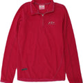 CHAMPION Girls Zip Neck Fleece Jumper 9-10 Years Medium Red Polyester | Vintage Champion | Thrift | Second-Hand Champion | Used Clothing | Messina Hembry 