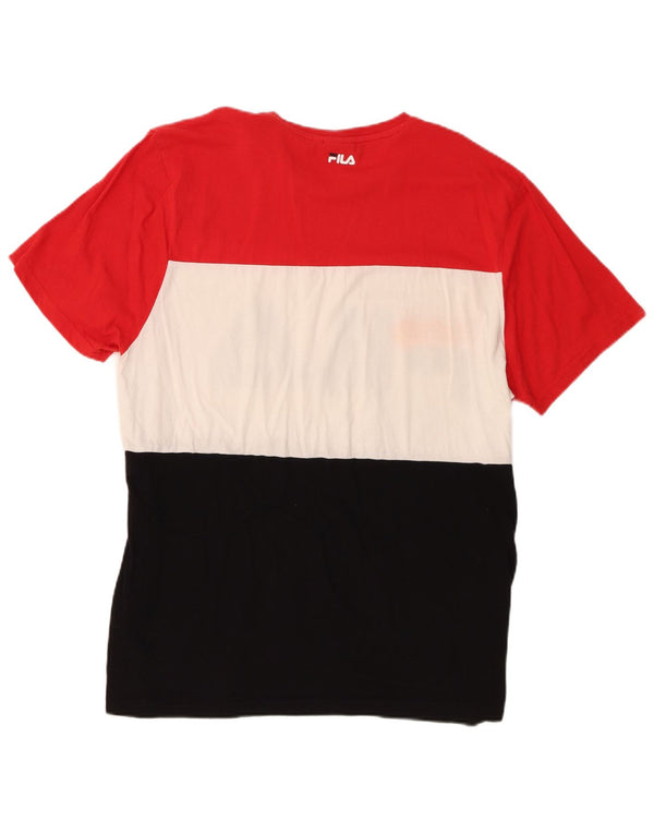 Fila Herre Grafisk T-Shirt Top XL Flerfarvet Colourblock Bomuld