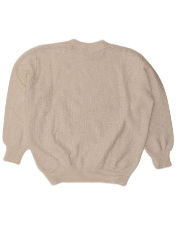 Vintage dame sweater med rund hals DK 18 XL Hvid