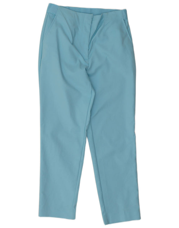 Marks & Spencer Dame Cropped Trousers UK 10 Small W28 L25 Blue Bomuld