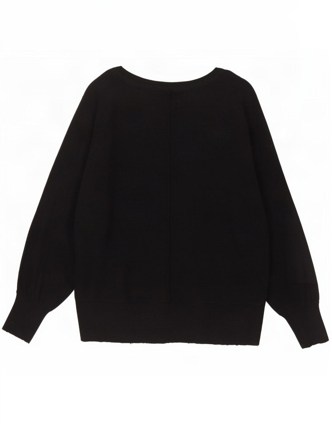 MINT FLØJEL Dame Oversized Boat Neck Jumper Sweater UK 14 Medium Sort