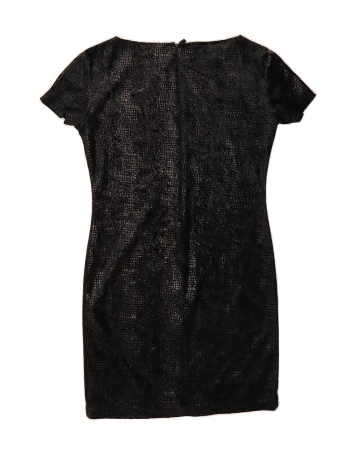 ICE Womens Sheath Dress UK 10 Small Black Animal Print Vintage Ice and Second-Hand Ice from Messina Hembry 