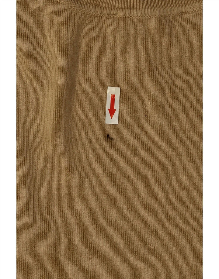 Zara Womens Crop Vest Tank Top UK 12 Medium Brown Viscose