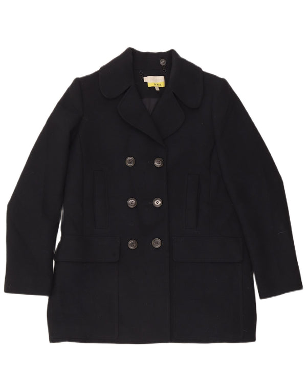 Hobbs Womens Pea Coat UK 12 Medium Navy Blue Polyester