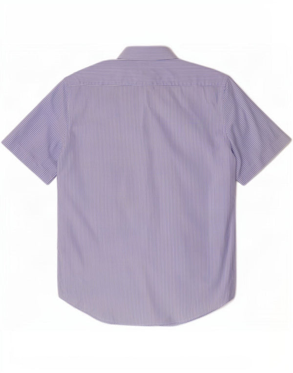 Hugo Boss Kortærmet Herreskjorte Størrelse 39 15 1/2 Medium Blå Nålestribe