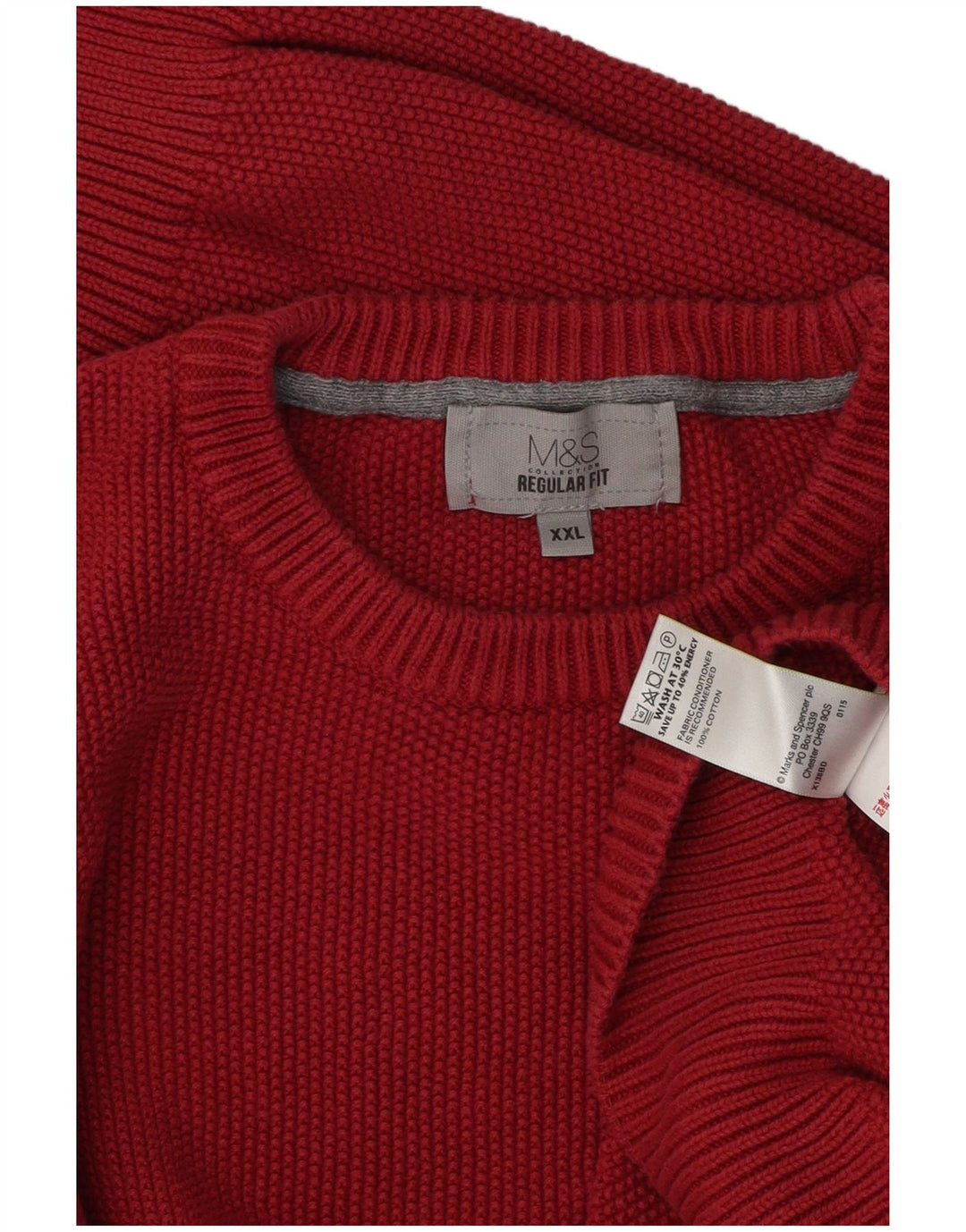 Marks & Spencer Herre Regular Fit Crew Neck sweater 2XL rød bomuld
