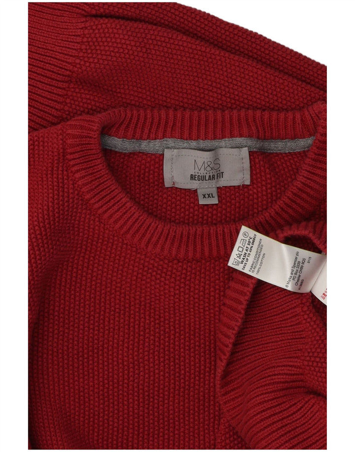Marks & Spencer Herre Regular Fit Crew Neck sweater 2XL rød bomuld