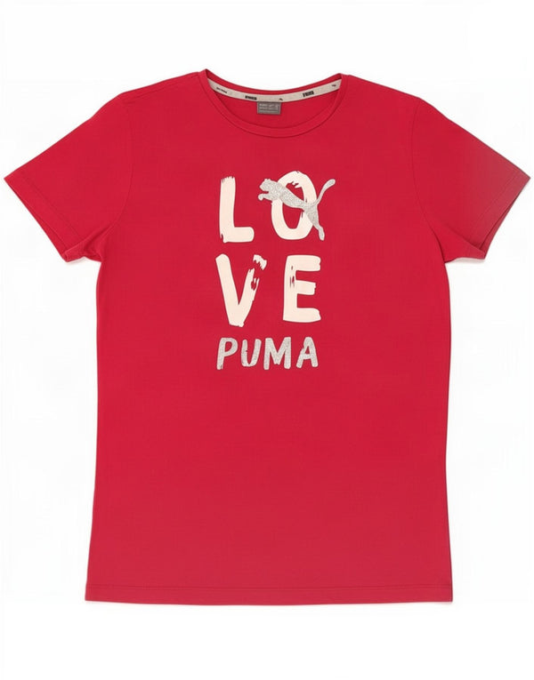 Puma piger grafisk t-shirt top 15-16 år Pink bomuld