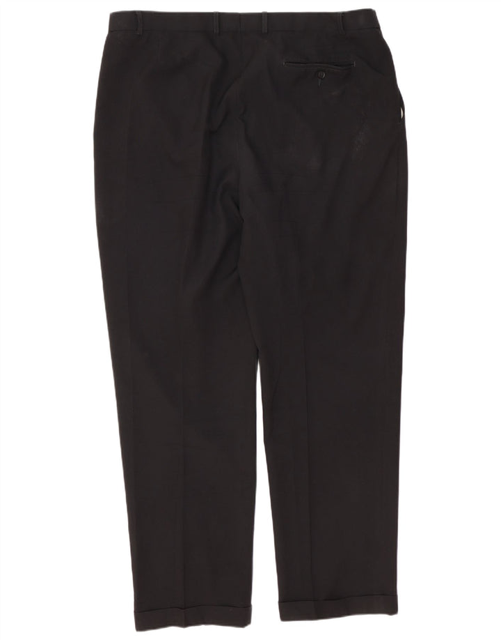 Marks & Spencer Herre Pegged Suit Bukser W40 L33 Sort Polyester