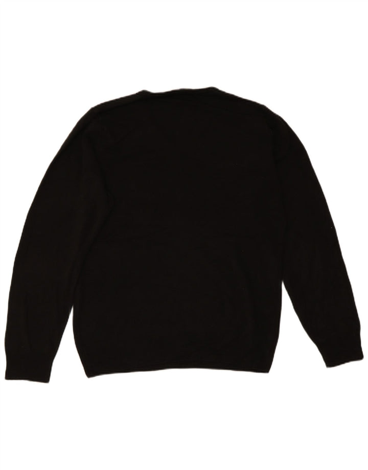 MARKS & SPENCER Herre V-hals sweater lille sort akryl