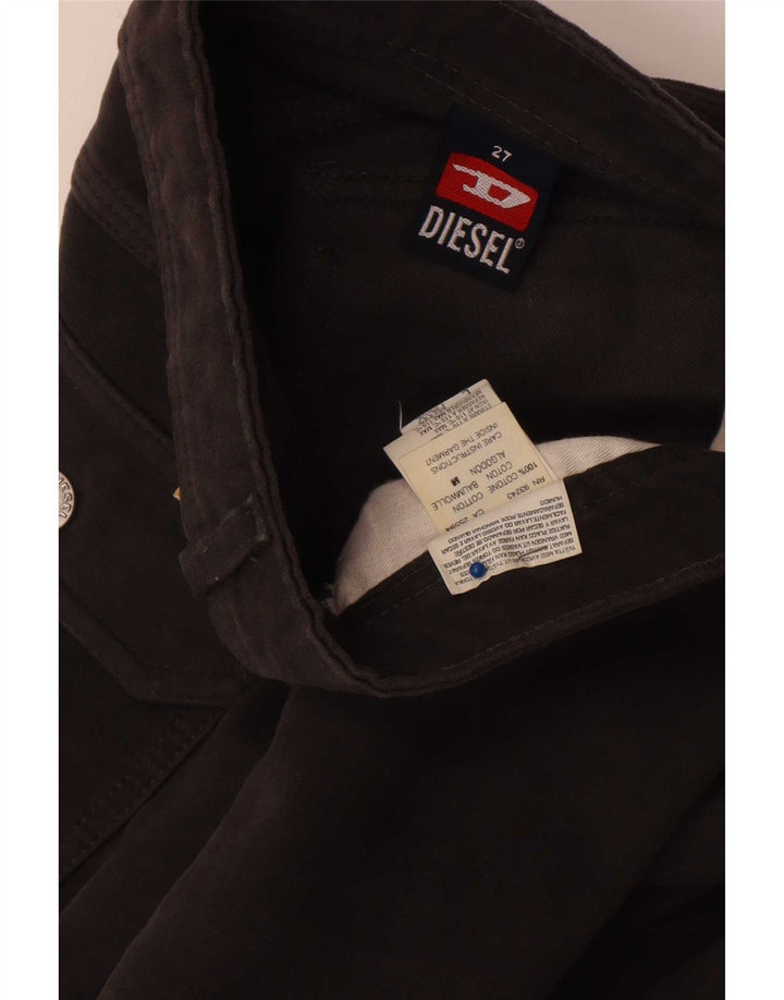 Diesel Dame Bootcut Velvet Cargo Bukser W27 L32 Grå Bomuld