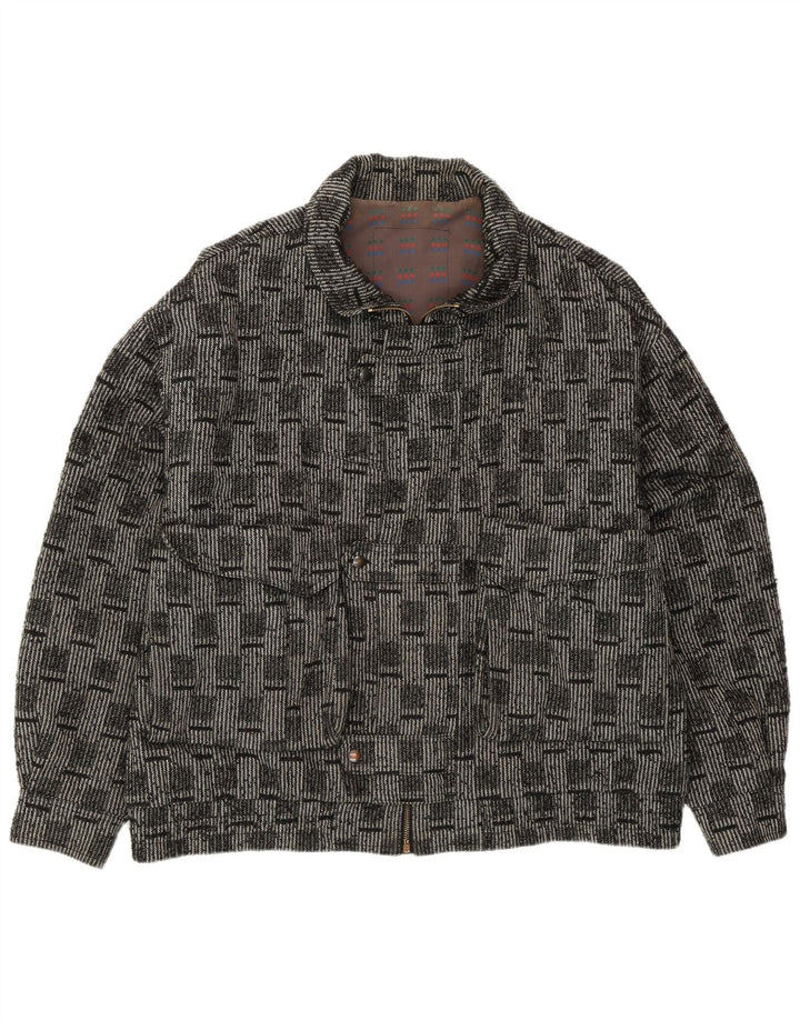 VINTAGE Bomberjakke til mænd IT 52 XL Grå ternet uld