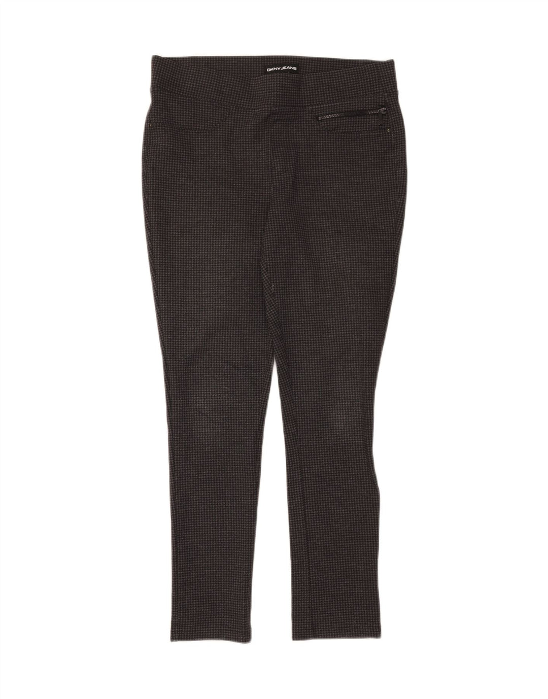 DKNY Womens Skinny Casual Trousers Medium W30 L27 Grey Houndstooth