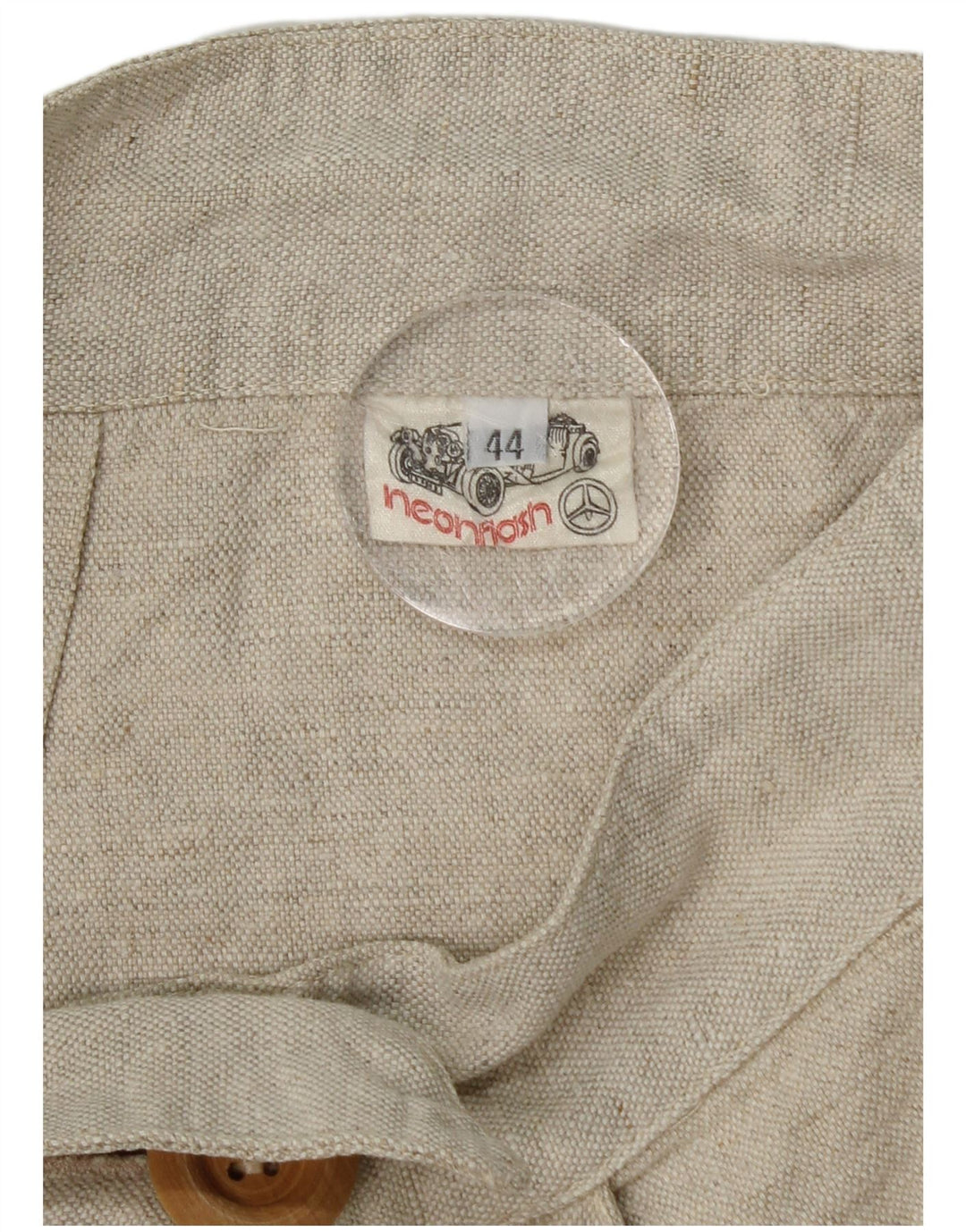 VINTAGE Womens Midi Skirt IT 44 Medium W28  Beige Linen
