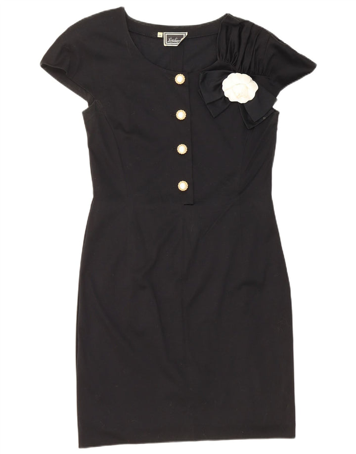 Luisa Spagnoli Dame Skede Kjole IT 44 Medium Sort Bomuld