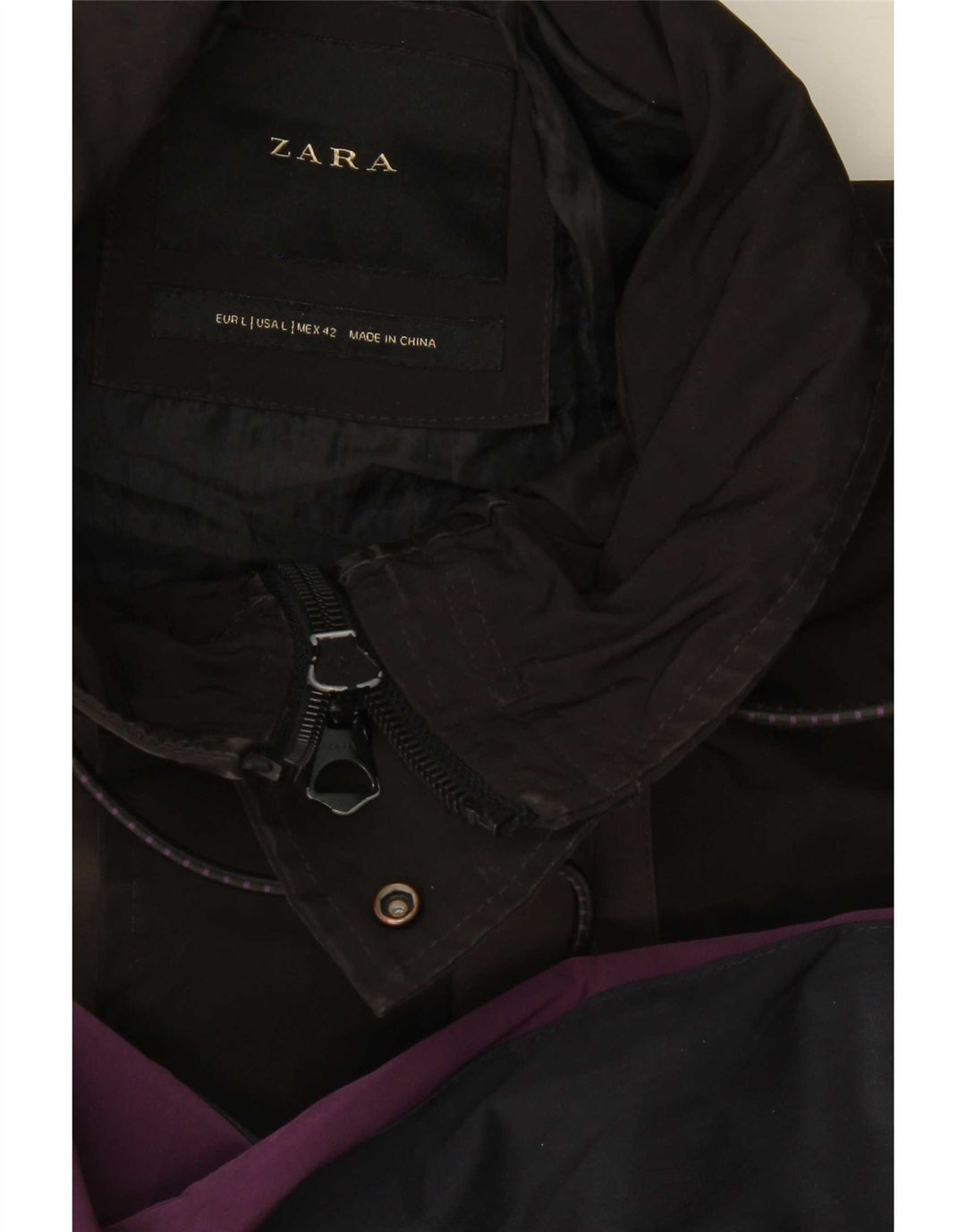 Zara Herre Windbreaker Jacket UK 40 Large Navy Blue Colourblock