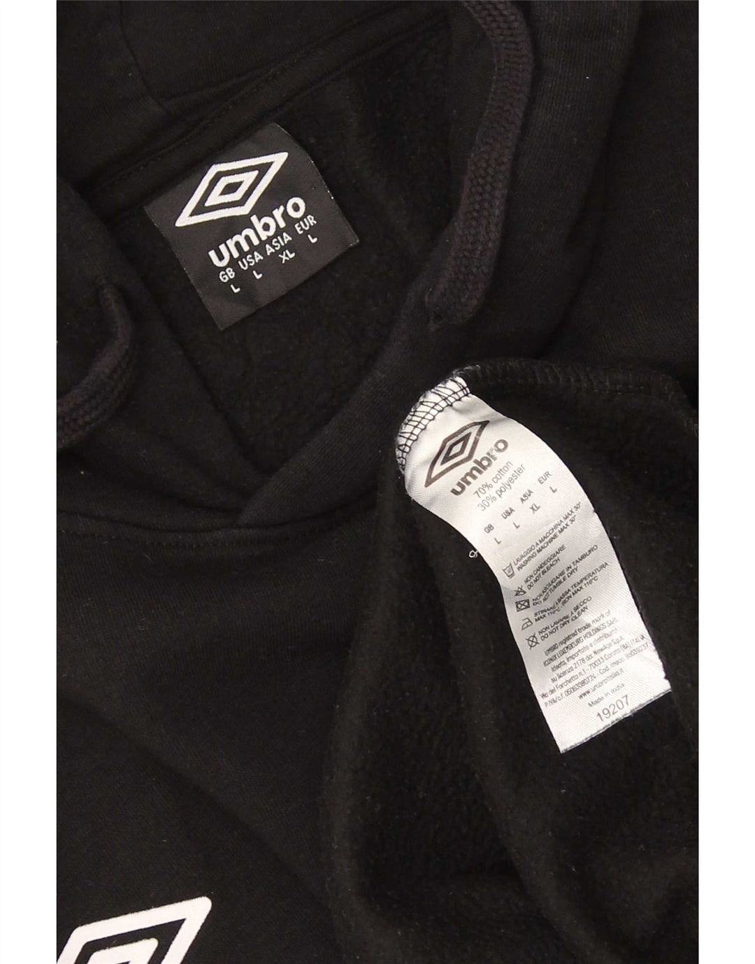 Umbro Herre Hættetrøje Jumper Stor Sort Bomuld