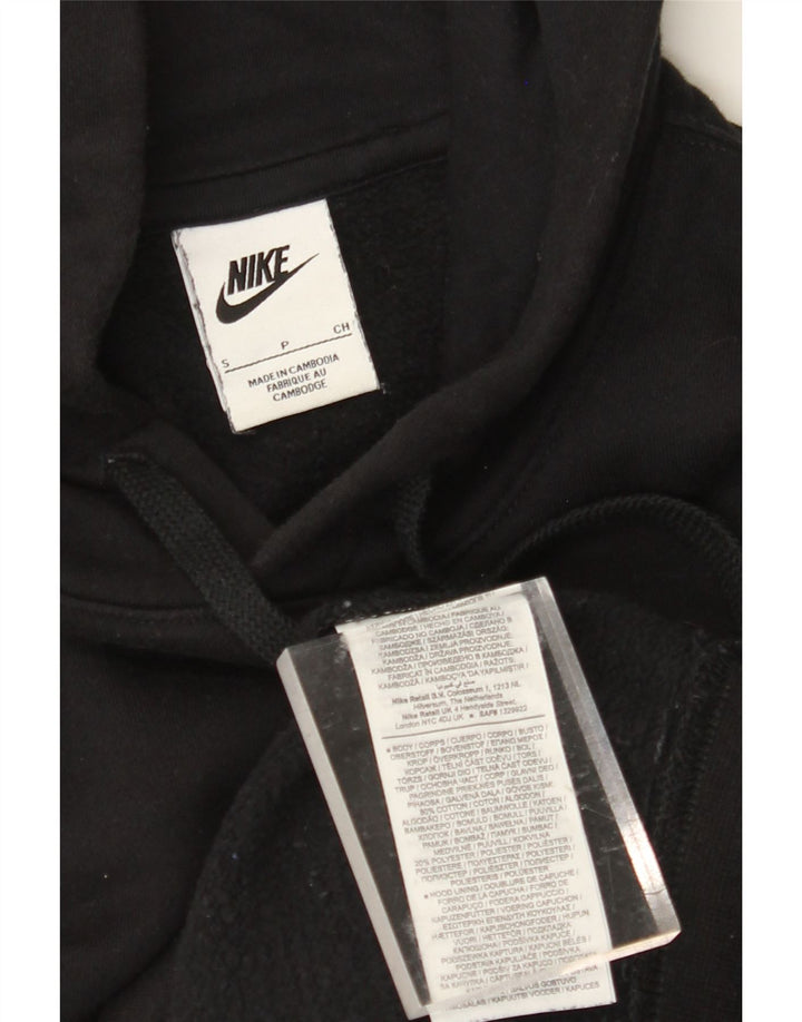 NIKE Mens Hoodie Jumper Small Black Cotton