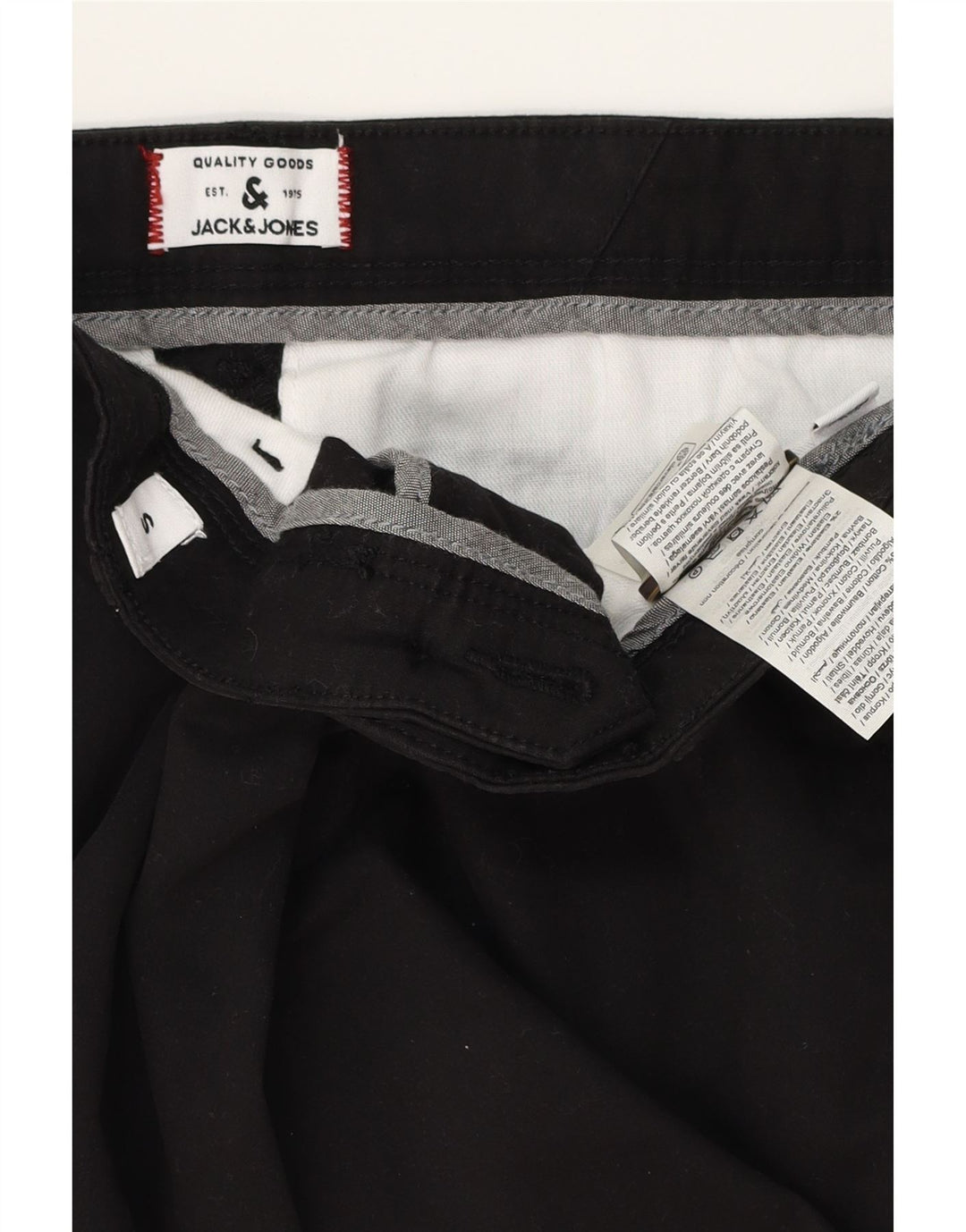 Jack & Jones Herre Chino Shorts Små W29 Sort Bomuld