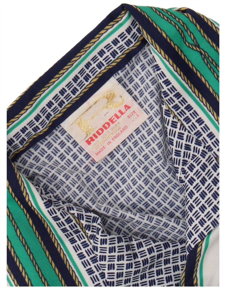 VINTAGE Dameskjorte UK 20 2XL Blå Geometrisk