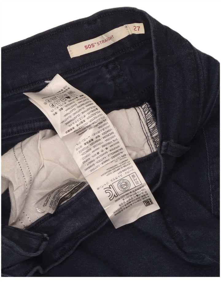 Levi's Dame 505 Straight Jeans W27 L30 Marineblå Bomuld