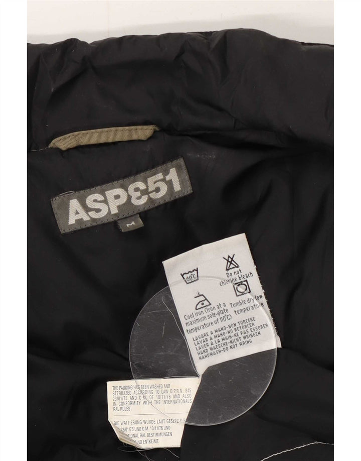 Aspesi Herre Polstret Gilet UK 38 Medium Khaki Nylon