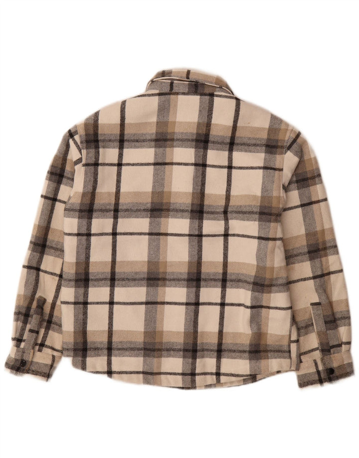 Zara Boys Lumberjack Flanell Shirt 11-12 År Beige Ternet Polyester