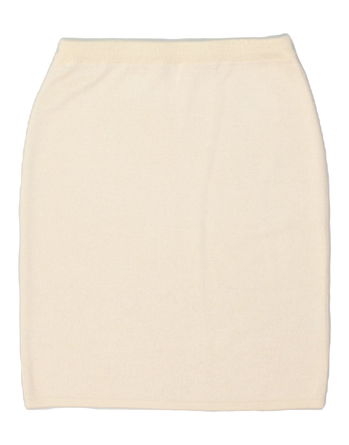 VINTAGE Womens Straight Skirt EU 40 Medium W28 Off White Acrylic | Vintage Vintage | Thrift | Second-Hand Vintage | Used Clothing | Messina Hembry 