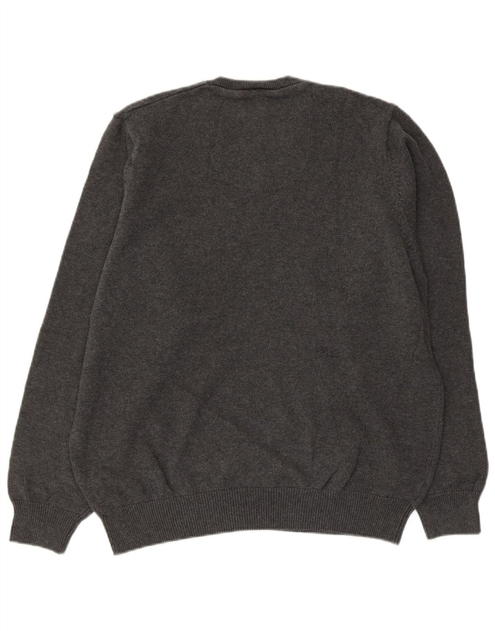 Marks & Spencer Herre V-hals sweater mellemgrå bomuld