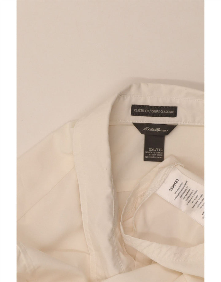 EDDIE BAUER Womens Classic Fit Shirt UK 20 2XL White Polyester