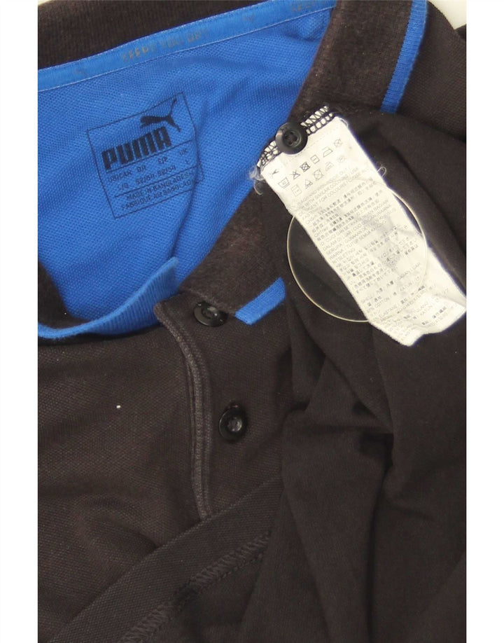 Puma herre poloshirt stor sort stribet bomuld