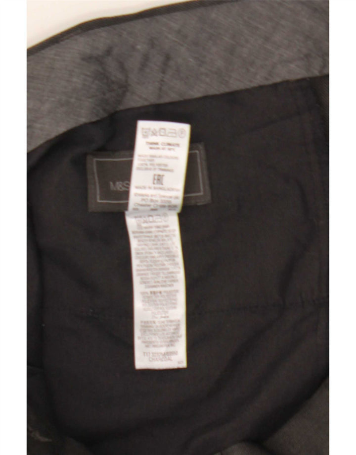Marks & Spencer Herre Regular Fit Casual Bukser W38 L33 Grå Polyester