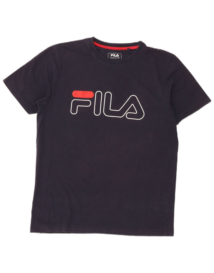 Fila Herre grafisk T-shirt Top Stor marineblå bomuld