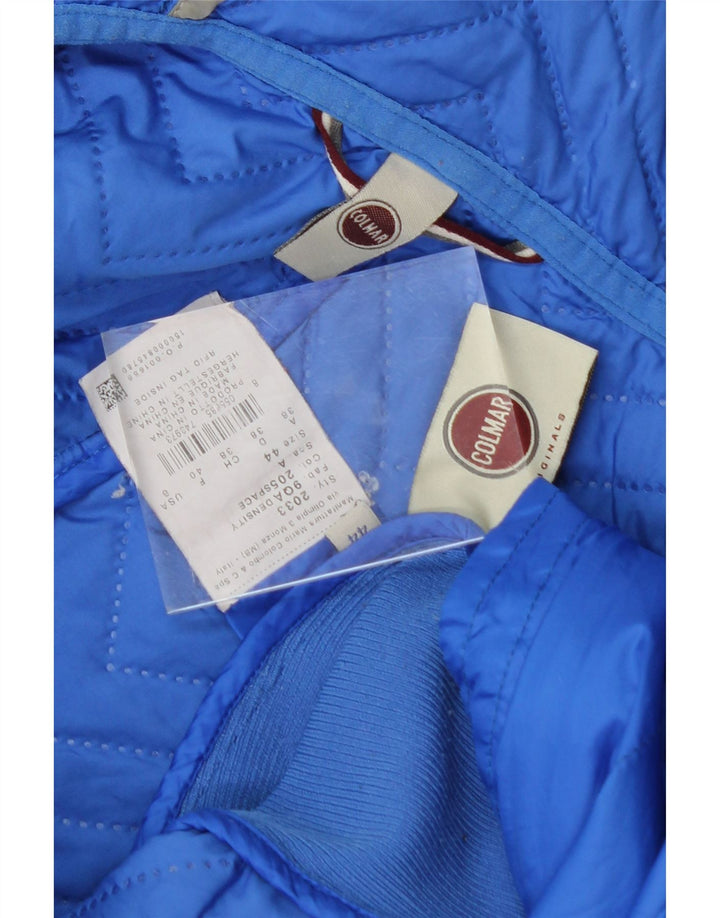 COLMAR Womens Hooded Padded Jacket IT 44 Medium Blue Vintage Colmar and Second-Hand Colmar from Messina Hembry 