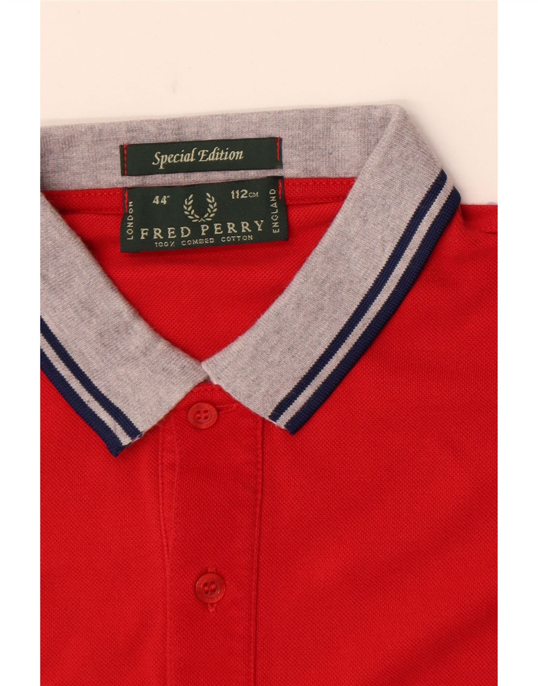 Fred Perry Herre Rugby Polo Shirt Medium Rød Bomuld