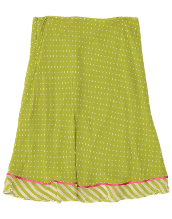 Blugirl Blumarine Dame A-Line nederdel IT 42 Medium W28 Grøn Polka Dot