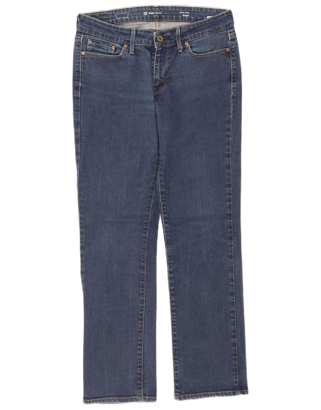 LEVI'S Dame Slight Curve Classic Rise Straight Jeans W29 L28 Blå Bomuld