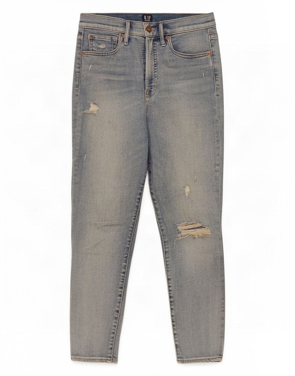 Gap Womens Distressed Skinny Jeans US 6 Medium W28 L27 Blue Cotton