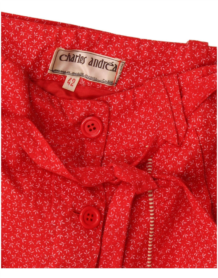 Vintage Dame A-Line nederdel IT 42 Medium W28 Red Floral