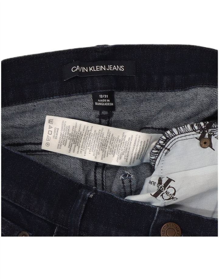 CALVIN KLEIN Dame Højtaljede Skinny Jeans US 12 Large W31 L26 Marineblå