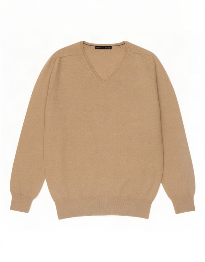 Zara Dame V-hals sweater Stor Beige