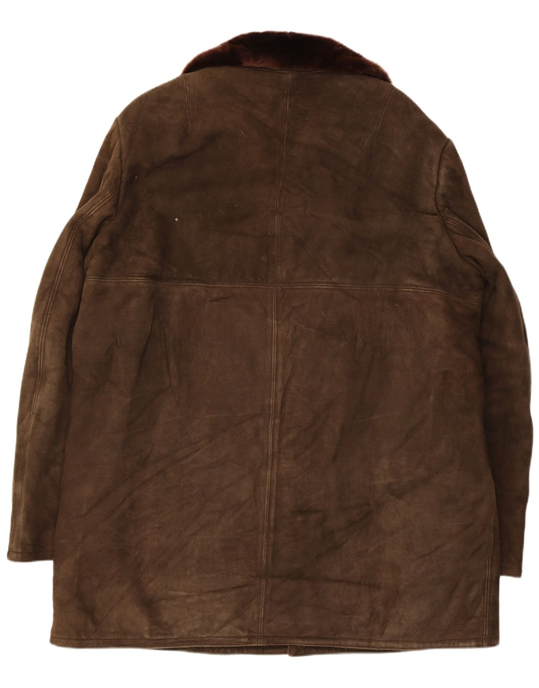 Vintage Herre Shearling Jacket UK 42 XL brunt læder