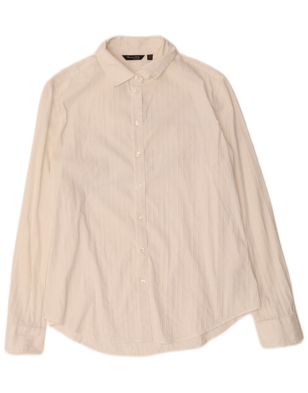 Massimo Dutti Dameskjorte EU 42 Stor hvidstribet bomuld