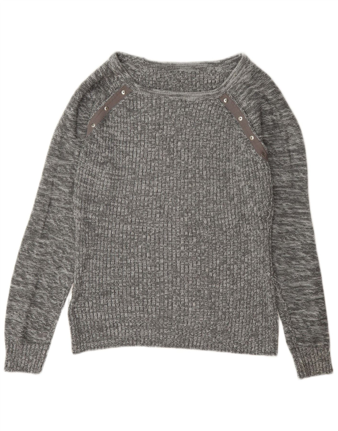 Guess Dame Boat Neck Jumper Sweater UK 14 Medium Grey Flecked