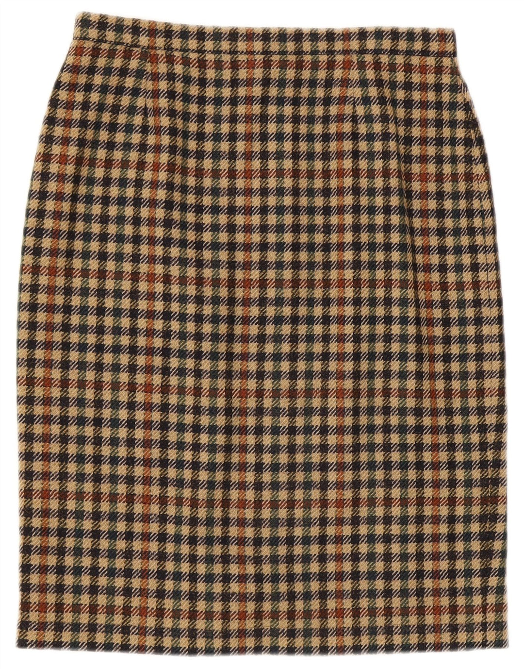 Vintage blyantnederdel til kvinder W30 Medium Brown Houndstooth
